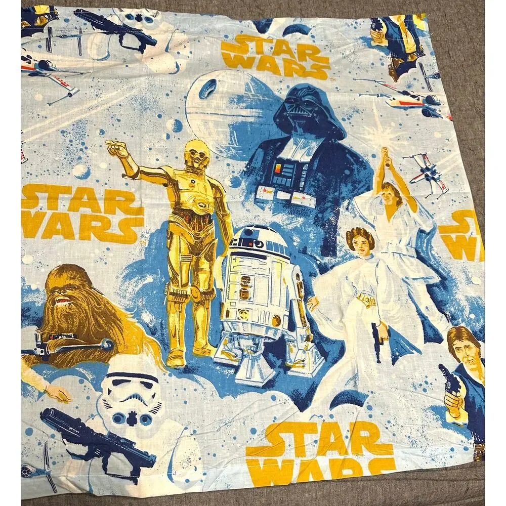 4 VINTAGE STAR WARS FABRIC VALANCES  3 at 38x28,1 at 79 x 29